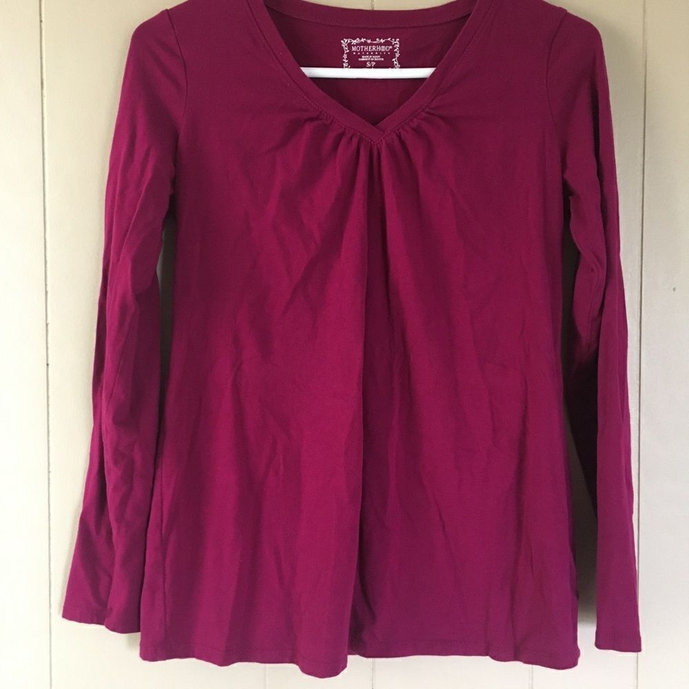 Motherhood Maternity Fuscia Pink Long Sleeve Top